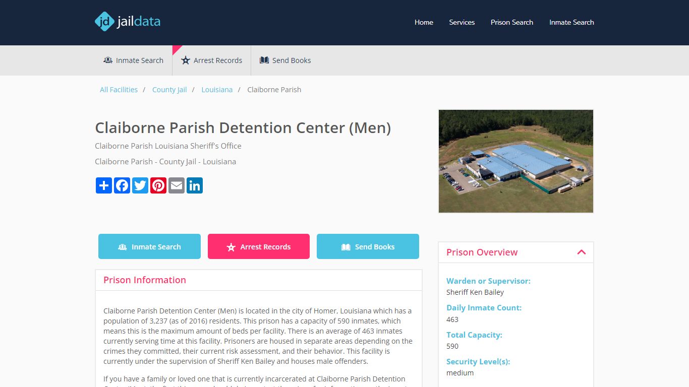 Claiborne Parish Detention Center (Men) Inmate Search and Prisoner Info ...