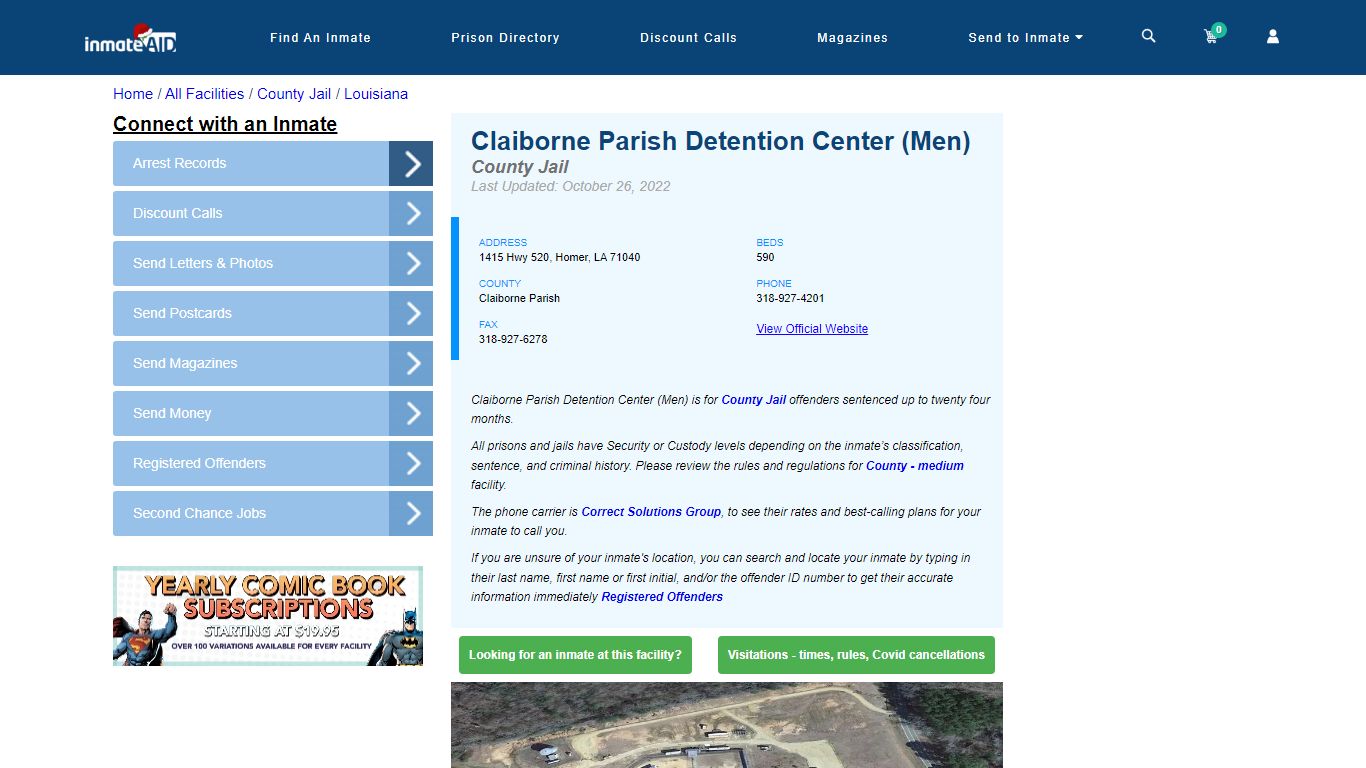 Claiborne Parish Detention Center (Men) - Inmate Locator - Homer, LA